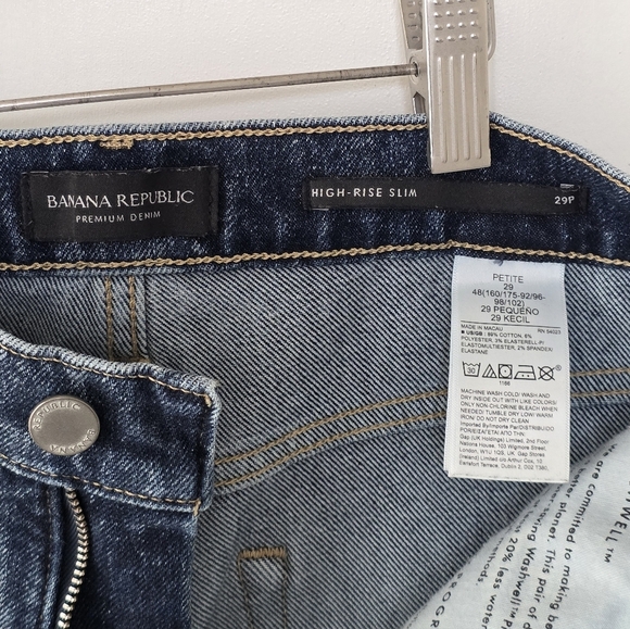 Banana Republic High Rise Slim Women’s Blue Jeans 29 29p Petite - Picture 3 of 4